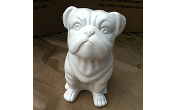plastic dog statue